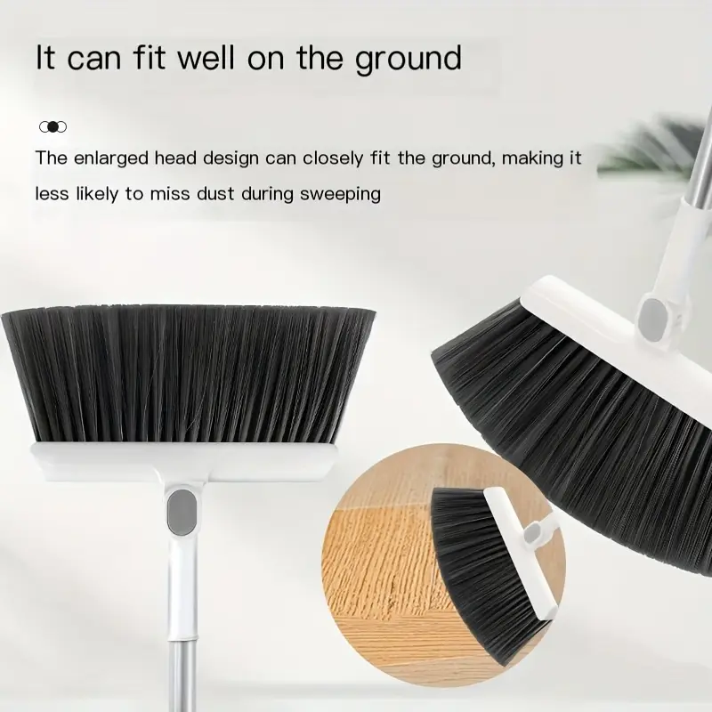 rotating foldable magnetic broom and dustpan set thickened household hair removal brush pet hair cleaning for living room and bedroom non stick soft bristle brush blue orange white Product details 3