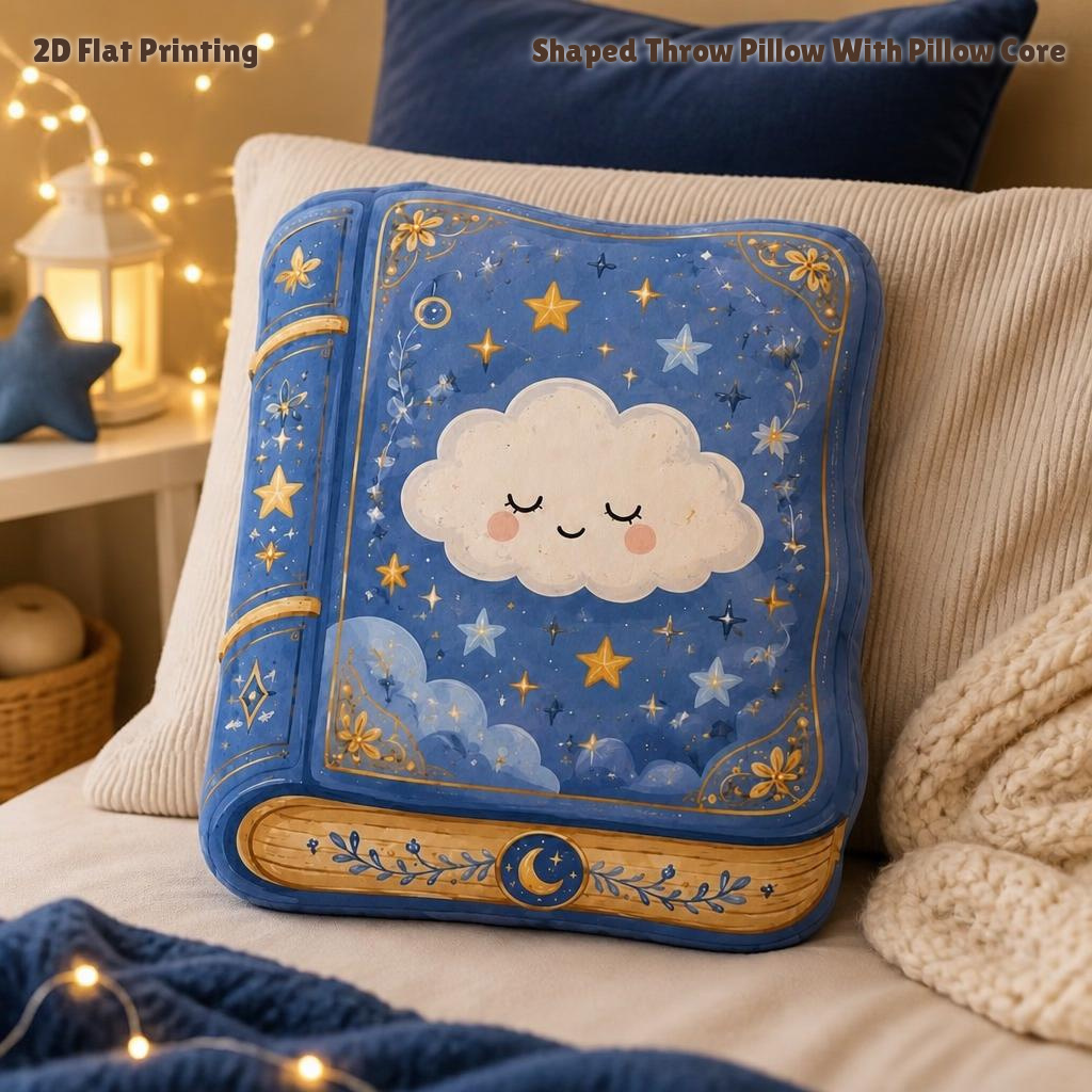 TEMU Cadeau pour des livres : Livre de et d'étoiles rêveur, impression plate 2D, coussin décoratif de coussin de décoration pour chambre à coucher,