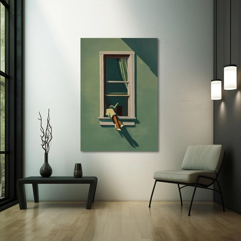 TEMU 2d Flat, 1pc Large Emerald Green Reading Poster - Minimalist Bookshelf Wall Art Suitable For Home Decor, Vertical Print For Bedroom,, Office -