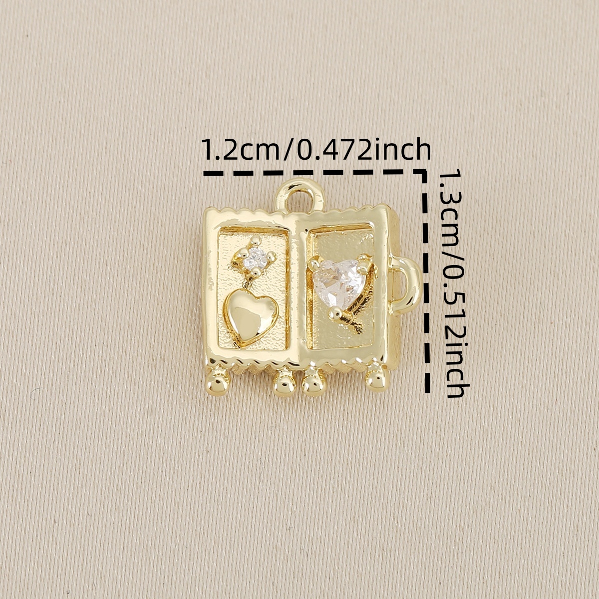 3pcs Copper Luggage-Shaped Synthetic Zirconia Pendant Set