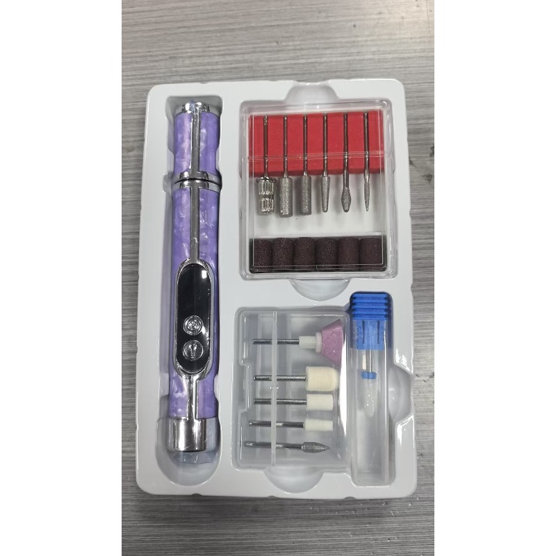 TEMU Hotu 18pcs Set In 1 Portable Electric Nail Drill & Polisher Suitable For Removing Dead Skin, Usb Rechargeable Nail Grinder With Lcd Display,