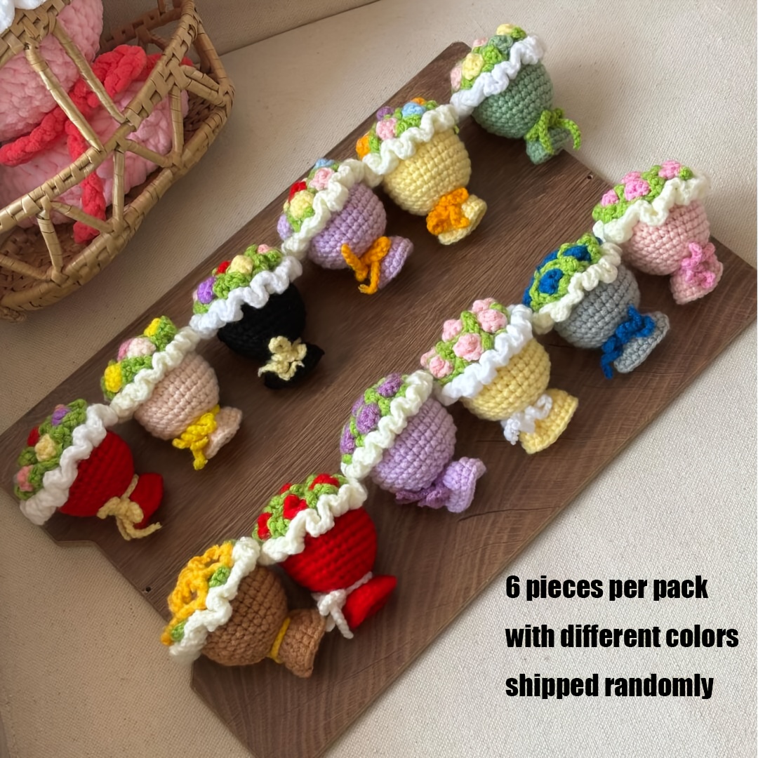 TEMU Hand-woven Bouquet, Cute And Full Shape, Dense Stitching, Multiple Colors - Suitable For Wedding Decoration, Gift, Birthday Gift, Keychain
