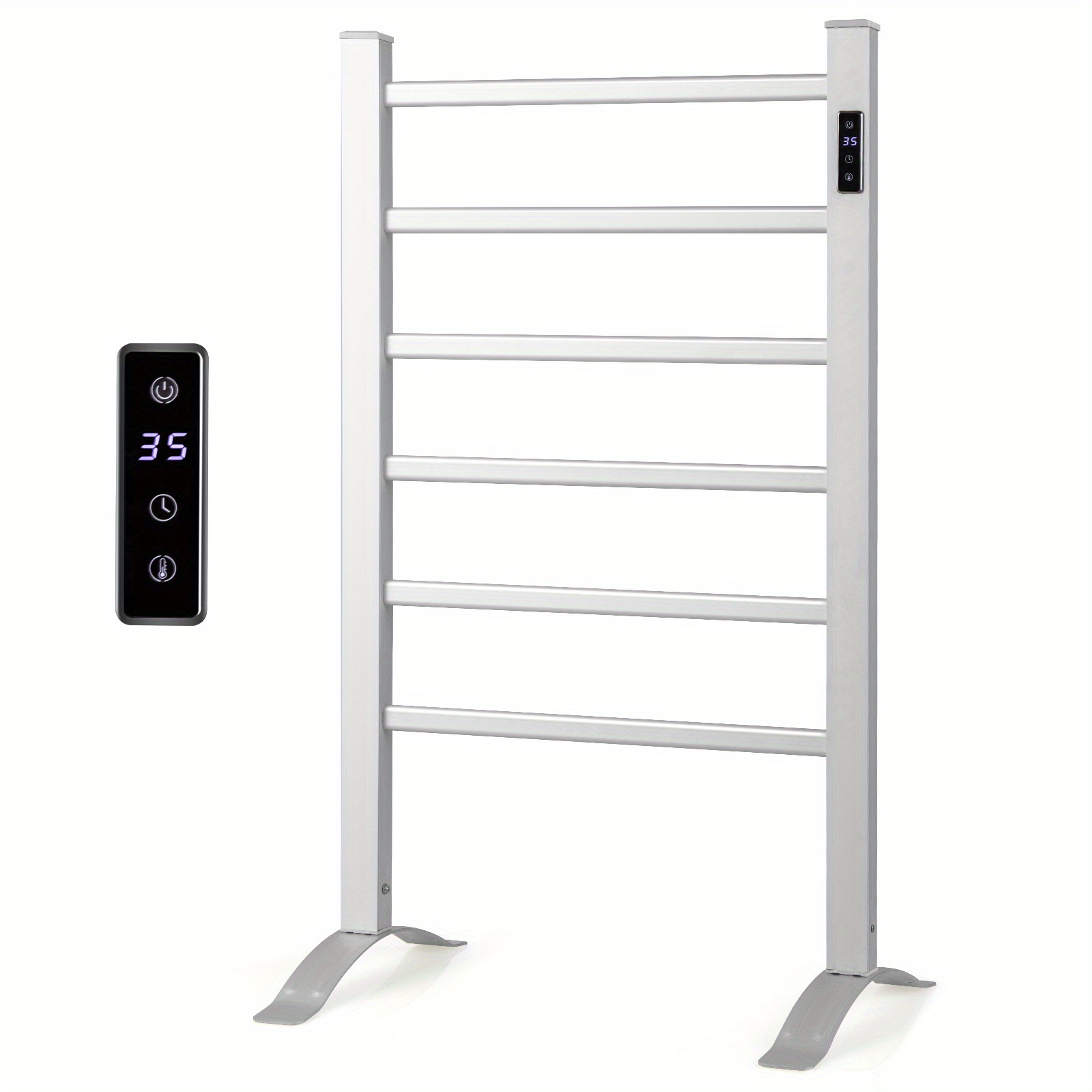 

Lifezeal Freestanding & Wall Mounted Towel Warmer, 6 Bars Towel Rack W/ 8h Timer & Led Display, Aluminum Towel Drying Rack W/ Protection & Temperature Control For Bathroom