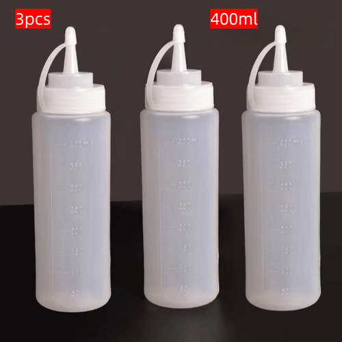 set of 3 condiment bottles for salad dressings featuring a squeeze design made of plastic ideal for storing tomato sauce mustard and olive oil