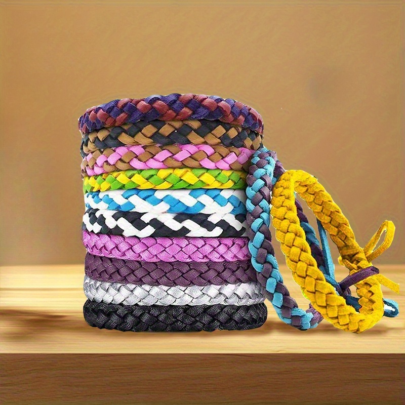 5pc Boho Woven Bracelet Set Colorful Bands Intricate Patterns Summer Festivals