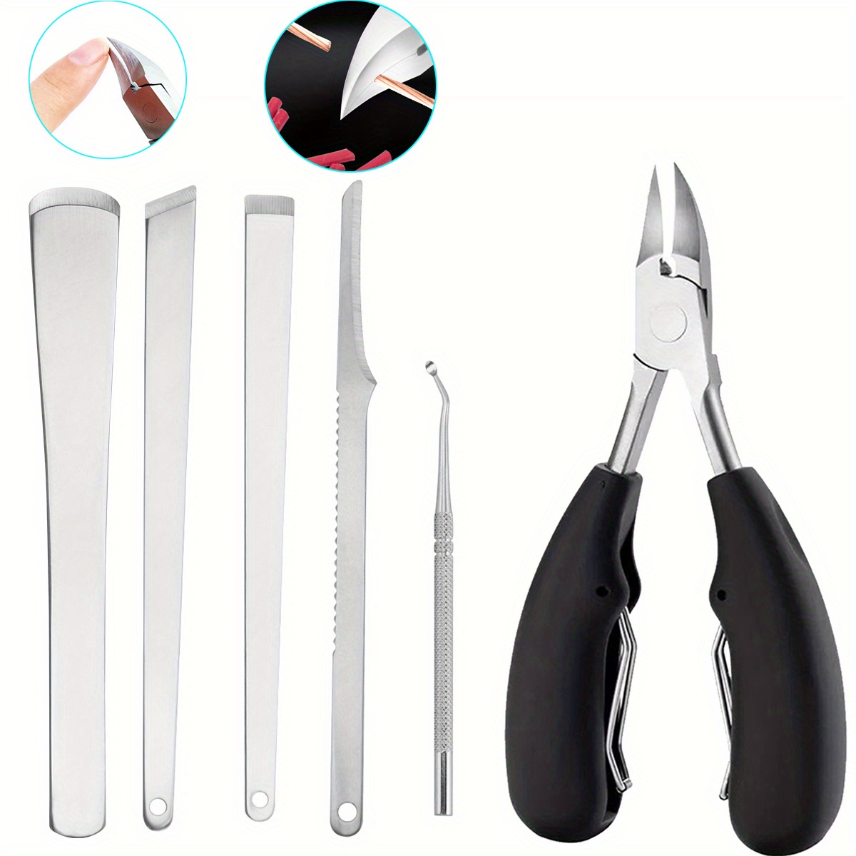 

Steel Pedicure & Set - Kit , Remover, And Ingrown Toenail File - Portable & To