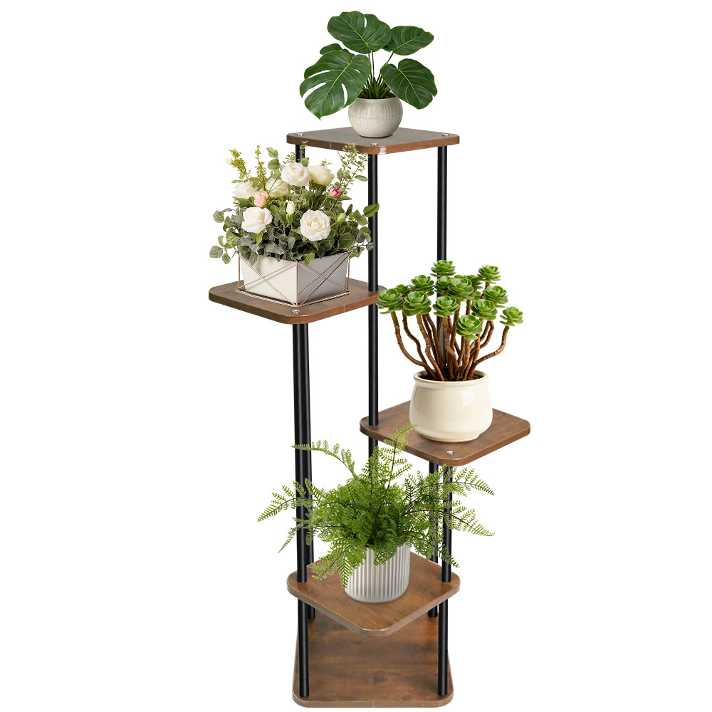 Image of Ironwood Flower Stand, Large-capacity Multi-tier Plant Shelf, Potted Plant Display Rack, Reinforced Shelves, Capacity, Suitable For Multiple Settings.
