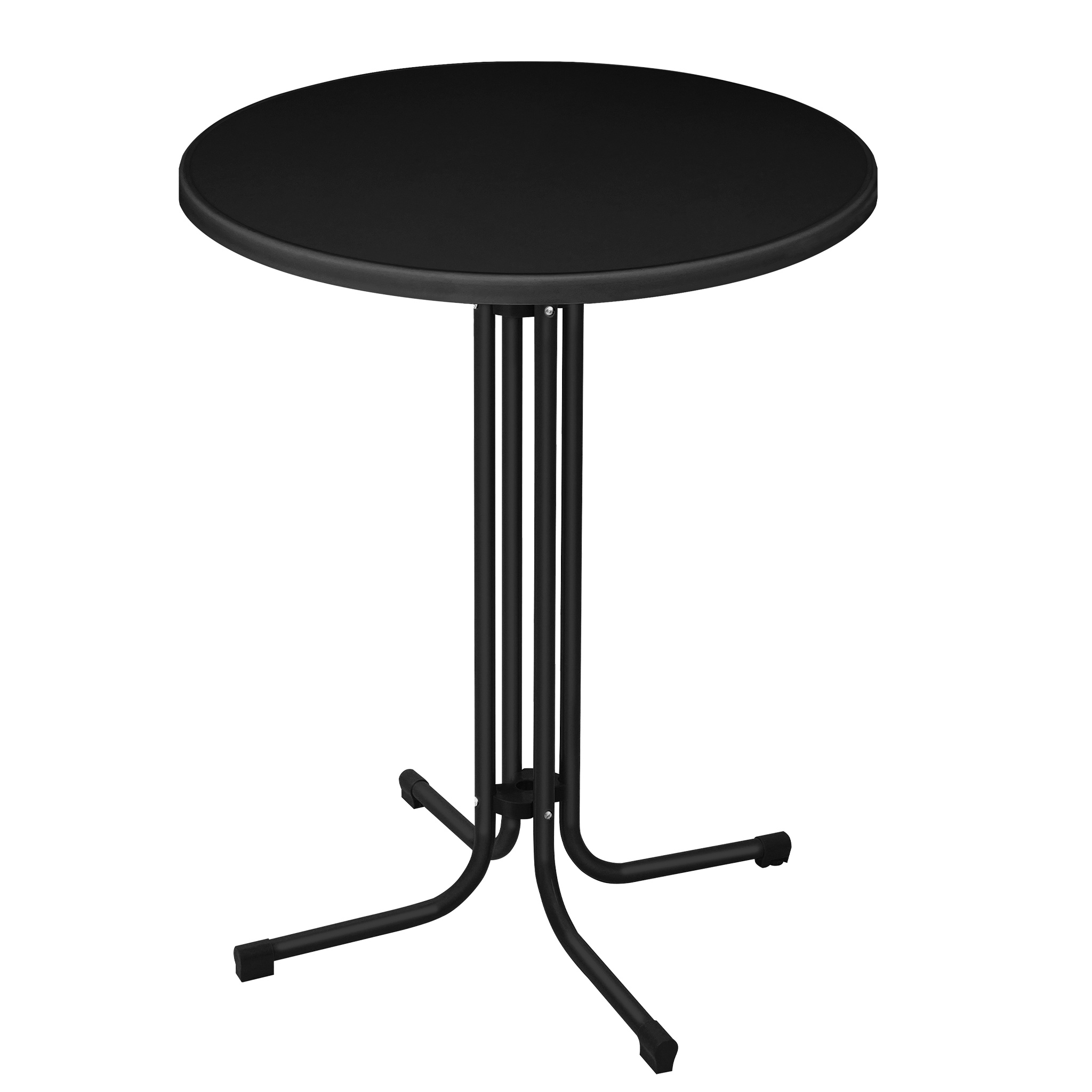 Modern Folding Round Bar Table With Stainless Top - Weatherproof Compact Bistro Table Suitable For Indoor/outdoor Use, Portable Folding Base For Weddings, Gardens, Patios