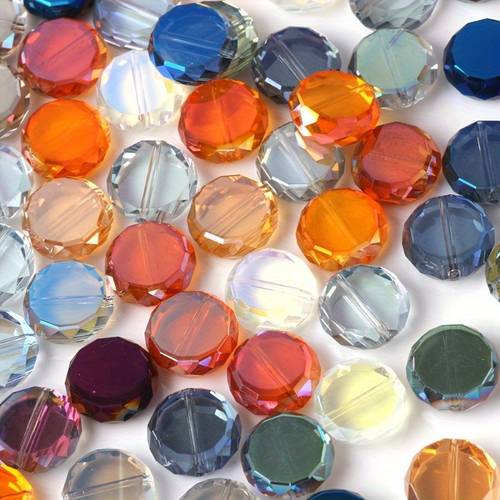 a set of flat round glass beads measuring 8mm your own bracelets necklaces earrings and other additions