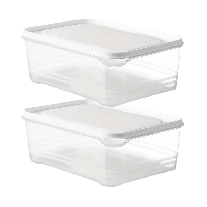 TEMU Ensemble de 4 pièces (2 récipients et 2 couvercles) 1,2L Boîtes de conservation pour réfrigérateur, Boîtes de rangement empilables pour