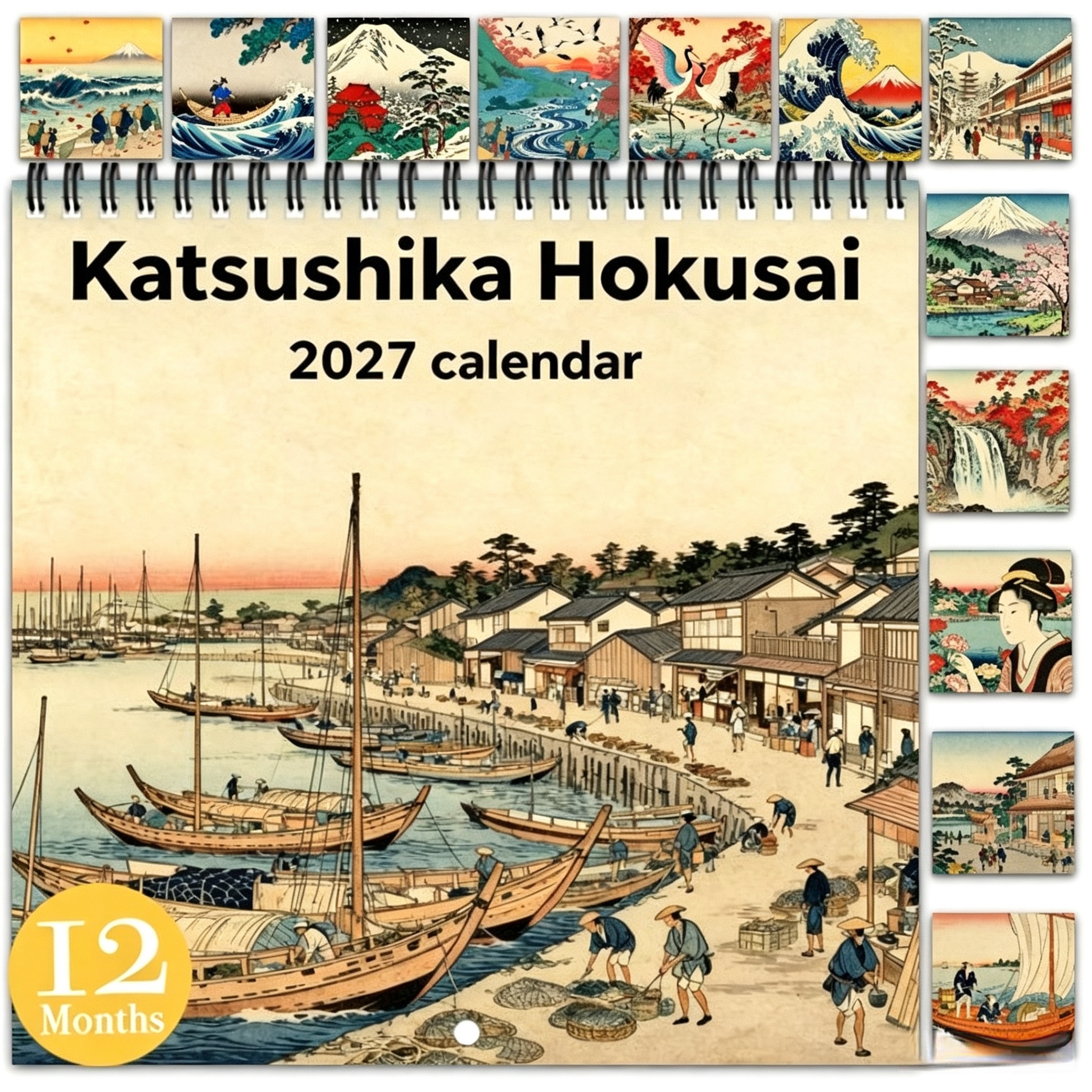 TEMU 12-month Wall Calendar Planner 1pc 2027 Planning Wall Calendar, Ideal Christmas And New Year Gift For Home Or Office, Cute Japanese -e Style