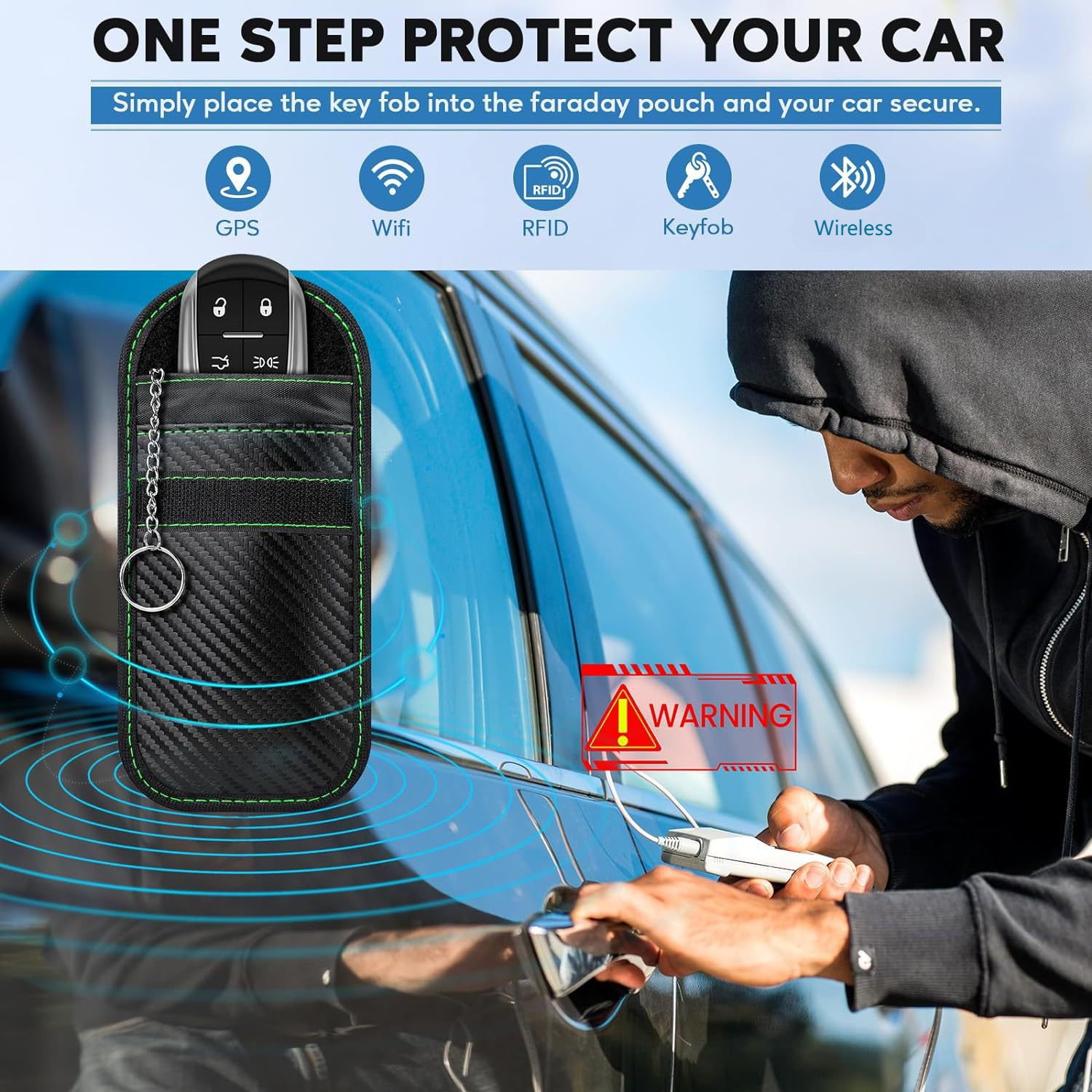 2pcs faraday pouch for car keys faraday bag car rfid   blocking holder key fob protector key fob cage block   anti theft fob case universal   key fob case for car keys cards small size mobile phone