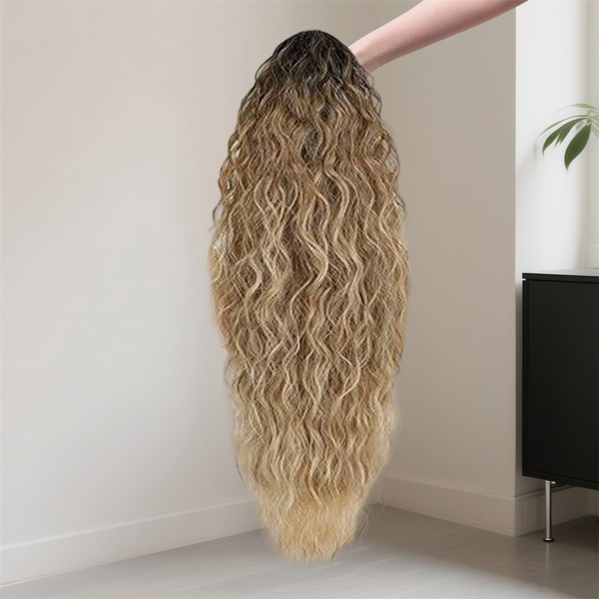 clip-in long wavy ponytail hair extensions for women - natural looking curly pony tail with volume & length,  -on hairpiece wig for parties, weddings, everyday use (no damage,  ) details 5
