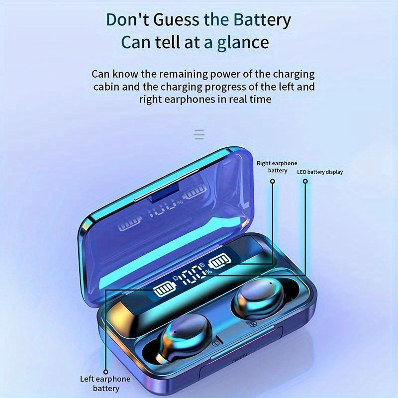 TWS Wireless Earbuds with Hi-Fi Stereo Sound, Waterproof Design, And Built-In Microphone for Sports
