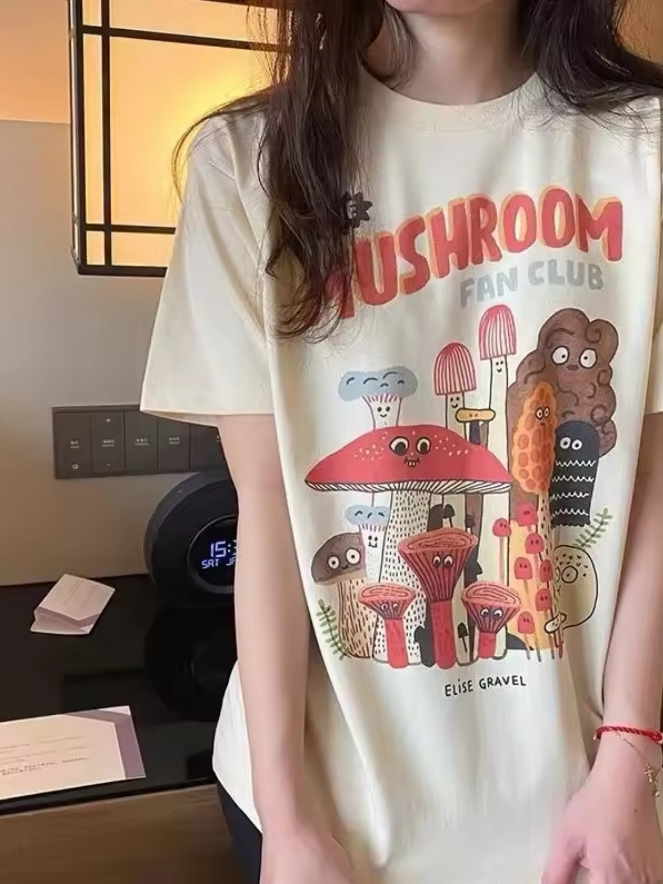 [ANDTHEOTHER] MUSHROOM COLORING SHORT-SLEEVED T-SHIRT/追跡付 BLACK MUSHROOM COLORING SHORT-SLEEVED T-SHIRT - ANDTHEOTHER