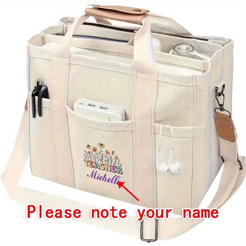 

1pc Customizable Tote Bag For , Personalized Teacher/ Shoulder Bag , Unlined Handbag For , , And Use -