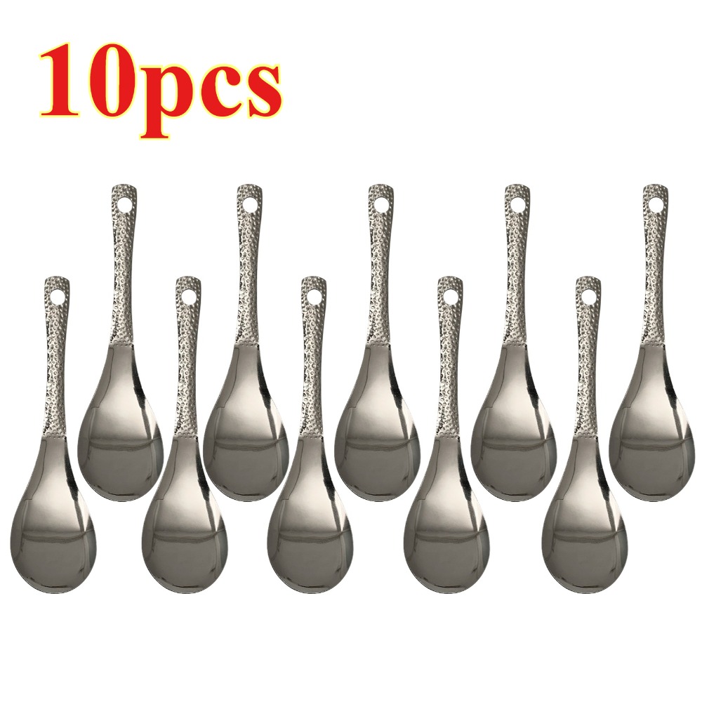 TEMU 10pcs Spoon Set, Stainless Steel Spoons, Soup Spoon, Large Spoon, Vintage Dot Spoon, Household Dining Spoon