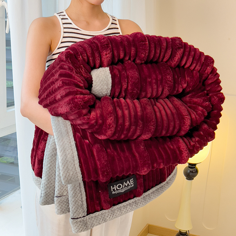 Letter Stripe Blanket, Suitable For , Soft, And Warm, Suitable For Bedrooms, Study Rooms, Living Rooms, Etc