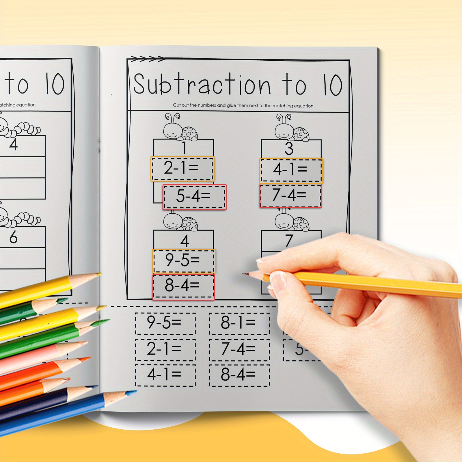 

1pc Interactive Math Workbook For Kids - Subtraction To 10 - English Educational Activity Book - Engaging Learning Aid For Children - Published By Zhidian International - Release Date 2024-05-01