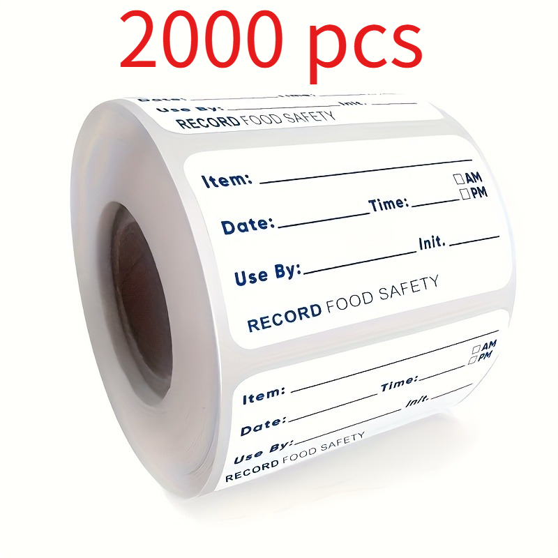 TEMU 2000pcs 1 Roll Self-adhesive Food Freezing And Storage Date Labels - Durable Paper With Date/time/use By , Easy To Peel And Stick, Suitable For