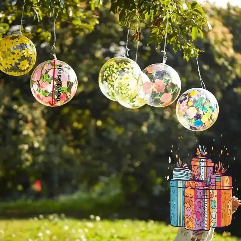 TEMU 5 Large Ornament Set, Shatterproof, Fillable, Great For Crafts And Christmas Or Wedding Decorations