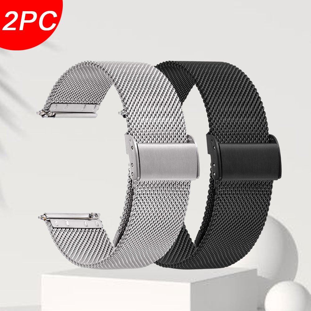 2pcs Quick Release Women's Watch Strap - 18mm 20mm 22mm Options, Unisex Compatibility, Versatile Replacement Band For Any Occasion