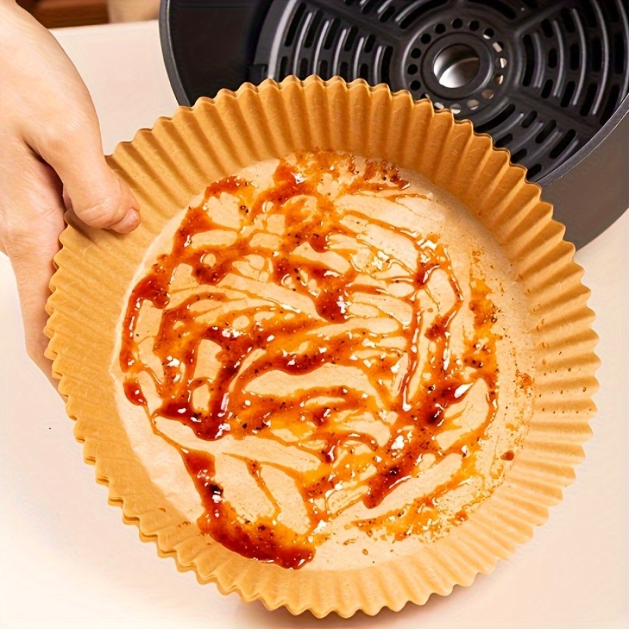 50 100pcs disposable paper lining for air fryer air fryer 6 3 7 inch lining for 2 8 qt non stick parchment for frying baking cooking baking and microwave ovens oil proof tray non stick silicone oil paper kitchen accessories Product details 9