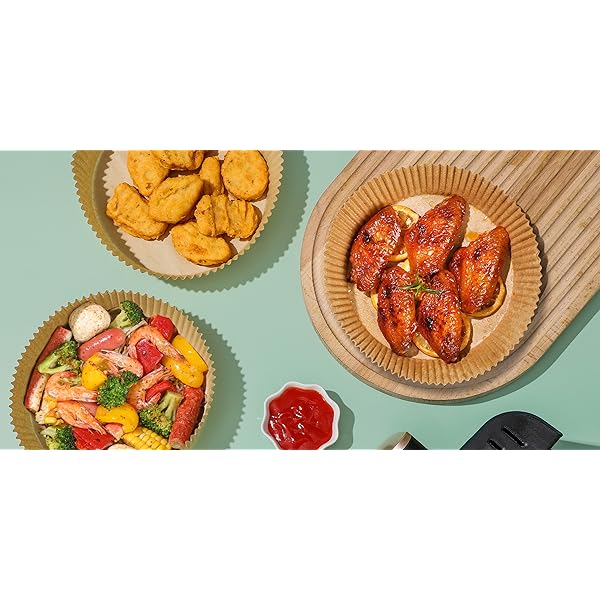   air fryer paper liners disposable, 200pcs 8inch airfryer oven insert parchment paper sheets round, non stick food grade baking liner for 5qt/6qt/7qt/8  fryer basket, air fryer liners non stick, special paper for airfryer, air fryer  , kitchen baking tools,  , disposable sheets, nonstick surface,   material, heatresistant paper, cooking liners, busy families, meal preppers Product details 10