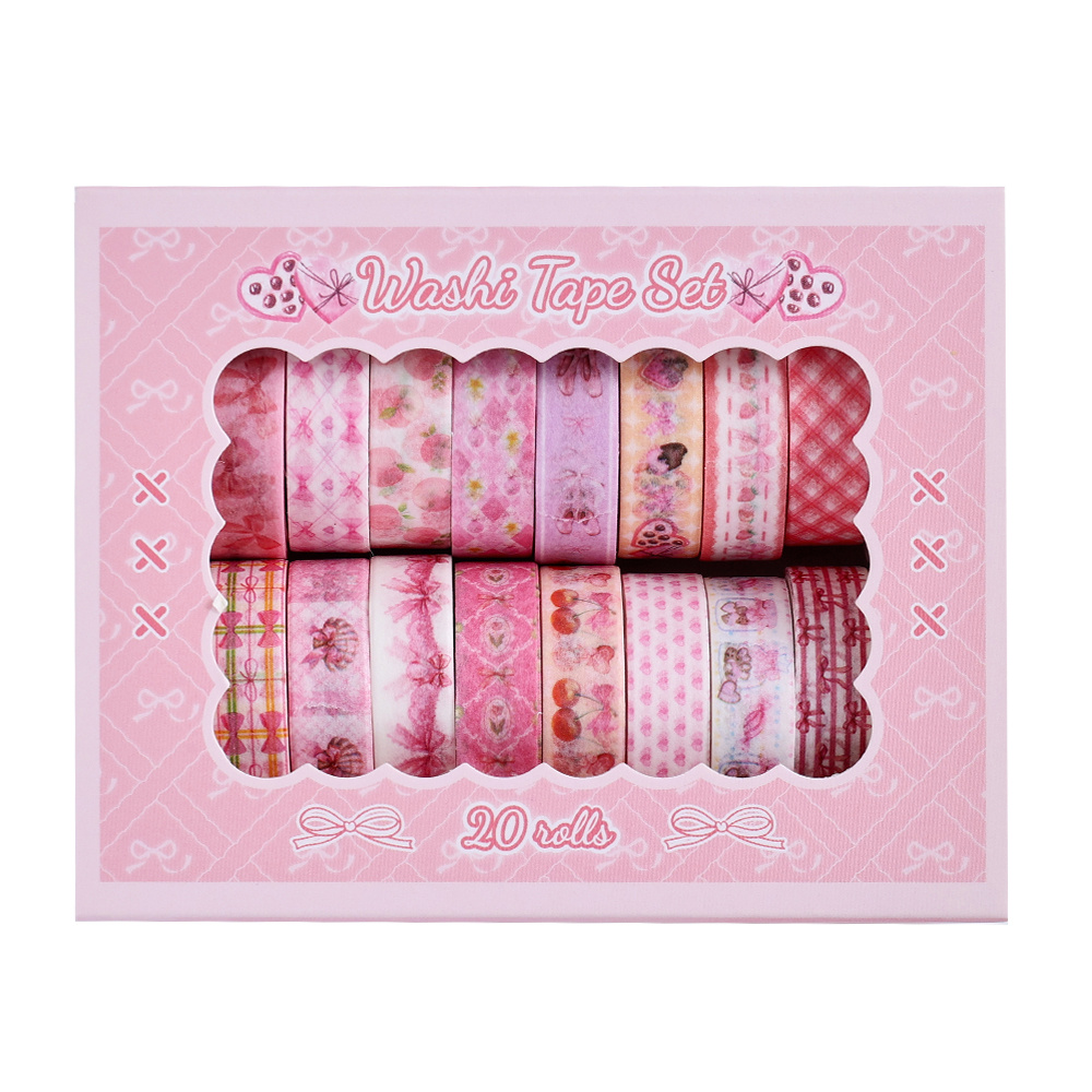 TEMU Ensemble de 20 rouleaux de ruban washi coloré, cadeaux, de masquage décoratifs, mignonne, thèmes et dessert, ajouts pour planificateurs pour