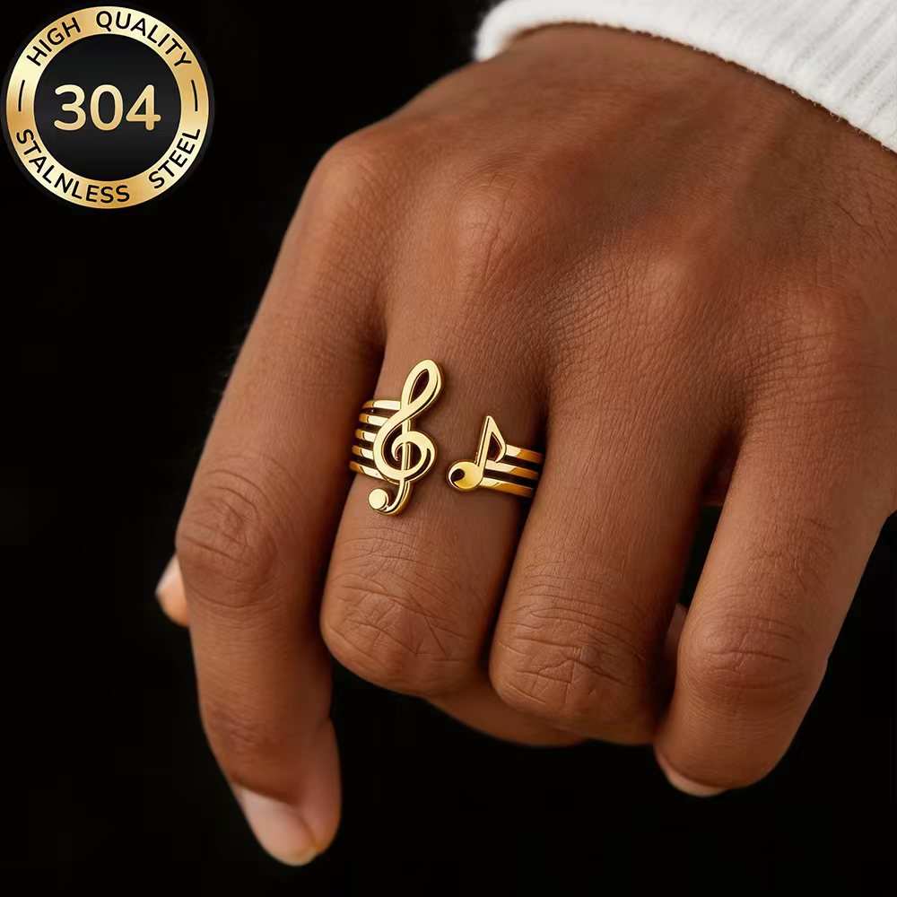 TEMU High-quality Hypoallergenic Stainless Steel Open-ring, Tarnish-resistant, Simple And Elegant, A Fashionable Women's Ring Suitable For Daily Wear