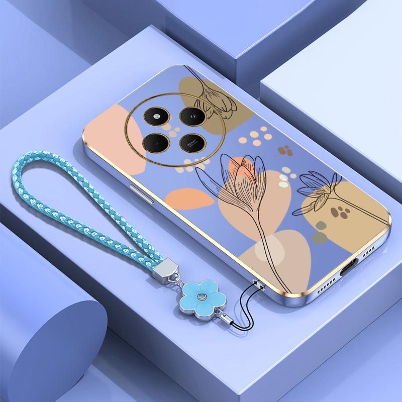 TEMU Phone Case: 14c Ornamental Flower Plating Case For Redmi 14c 4g Features Suitable For Casual