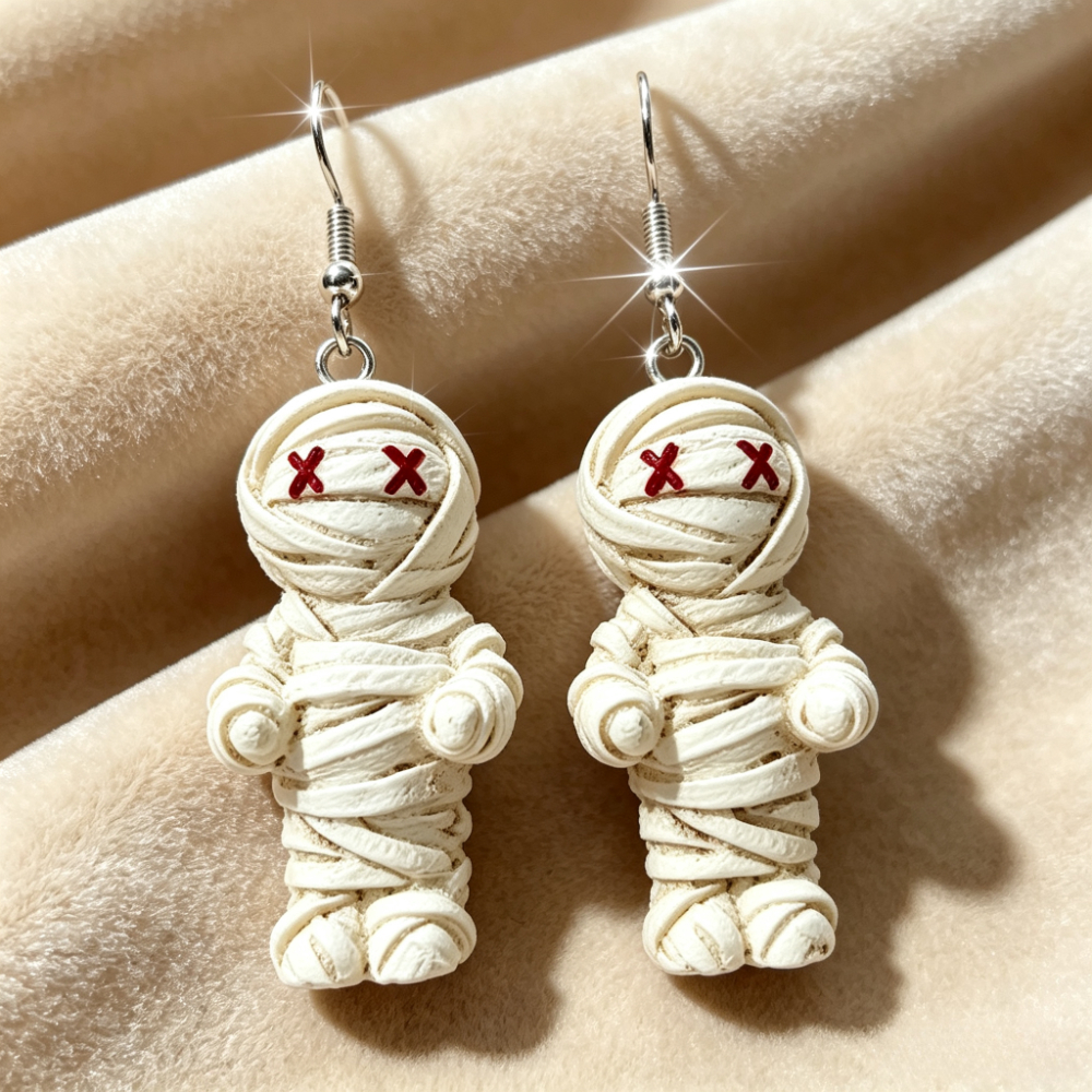 TEMU 925 Sterling Silver Hook Dangle Earrings, 3d Resin Drop Earrings Halloween Spooky Theme Jewelry Gift For Women