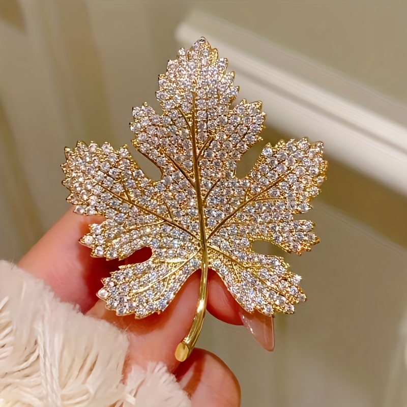 Elegant Maple Leaf Brooch for Suits & Evening Dresses