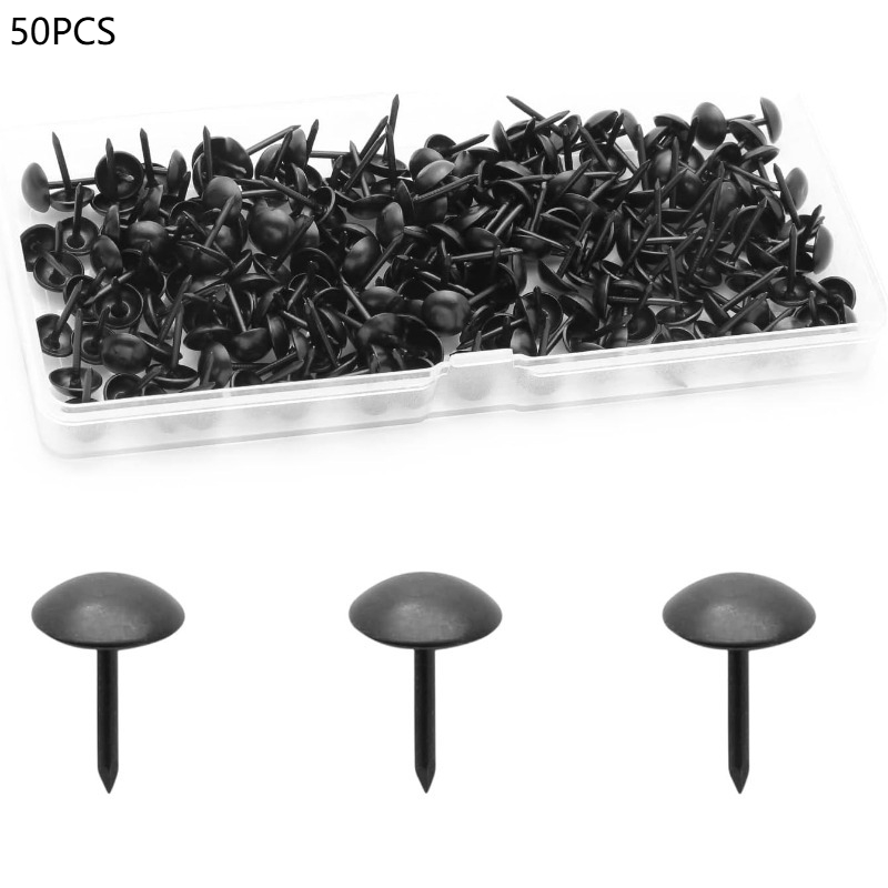 TEMU Thumb Tacks – 50pcs Heavy-duty Metal Decorative Push Pins, 2/7"x1/2" Vintage Style For Cork Boards, Bulletin Boards & Home Office – Rustic Desk