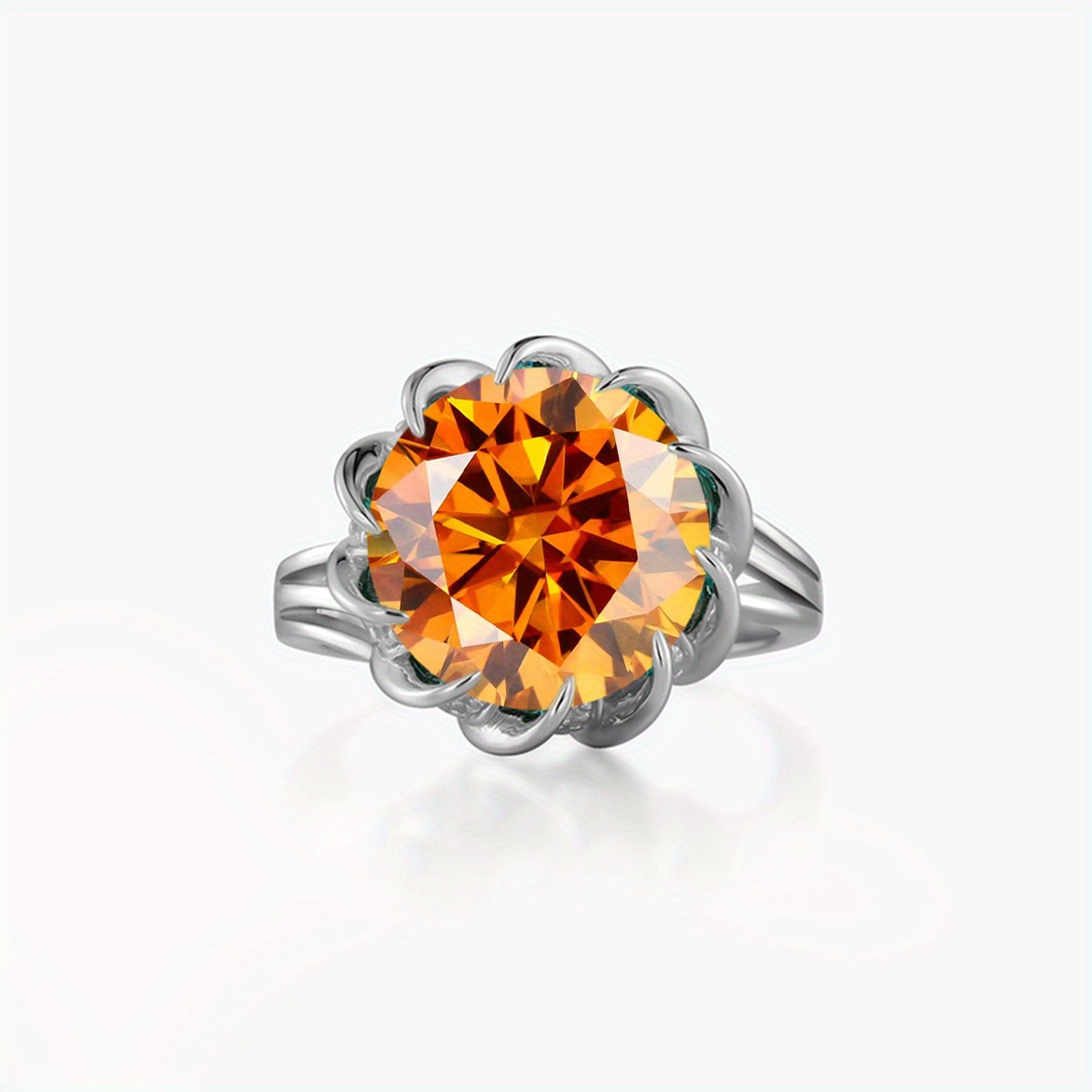 Moissanite S925 Silver Lotus Wedding Ring