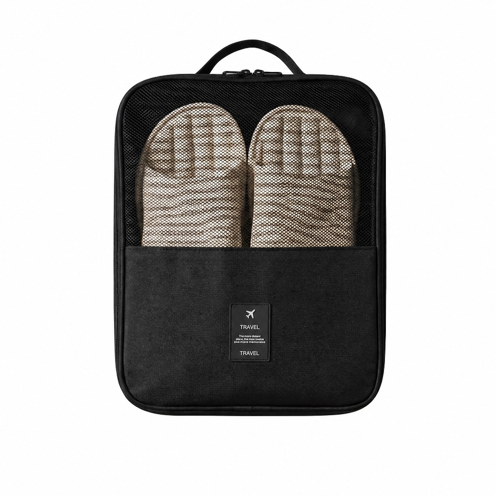 TEMU 1 sacoche de voyage haute capacité - Peut contenir 3 pièce de chaussures, rangement durable et respirant avec poignée noire confortable,