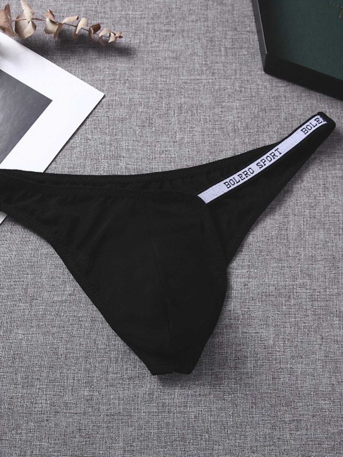 Men's Athletic Shiny Pouch Jockstrap Thong – Microfiber Tanga G-String, Roomy Front (M/L/XL)