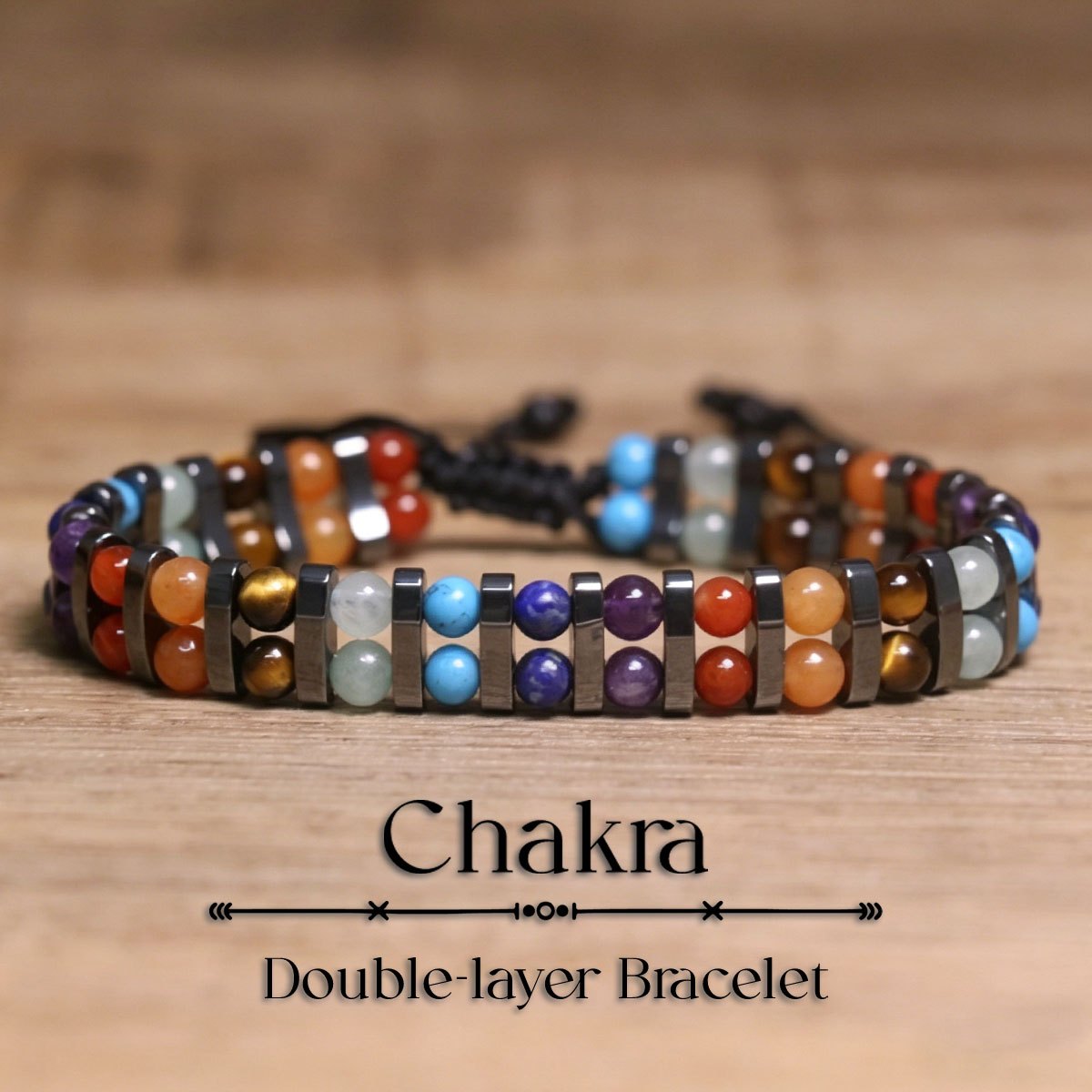 TEMU Bracciale Chakra a in Perline Naturale Stile Casual, Estensibile in Intrecciata, per Indossare al Polso di Diverse Misure, per Regalare a