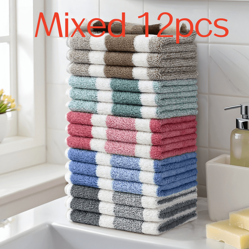 E-shop 12-teiliges Luxus Handtuchset - Ultra-Saugfähige, Schnelltrocknende Handtücher - Vielseitige 11.8 * 11.8 Zoll für Badezimmer zu Hause und den