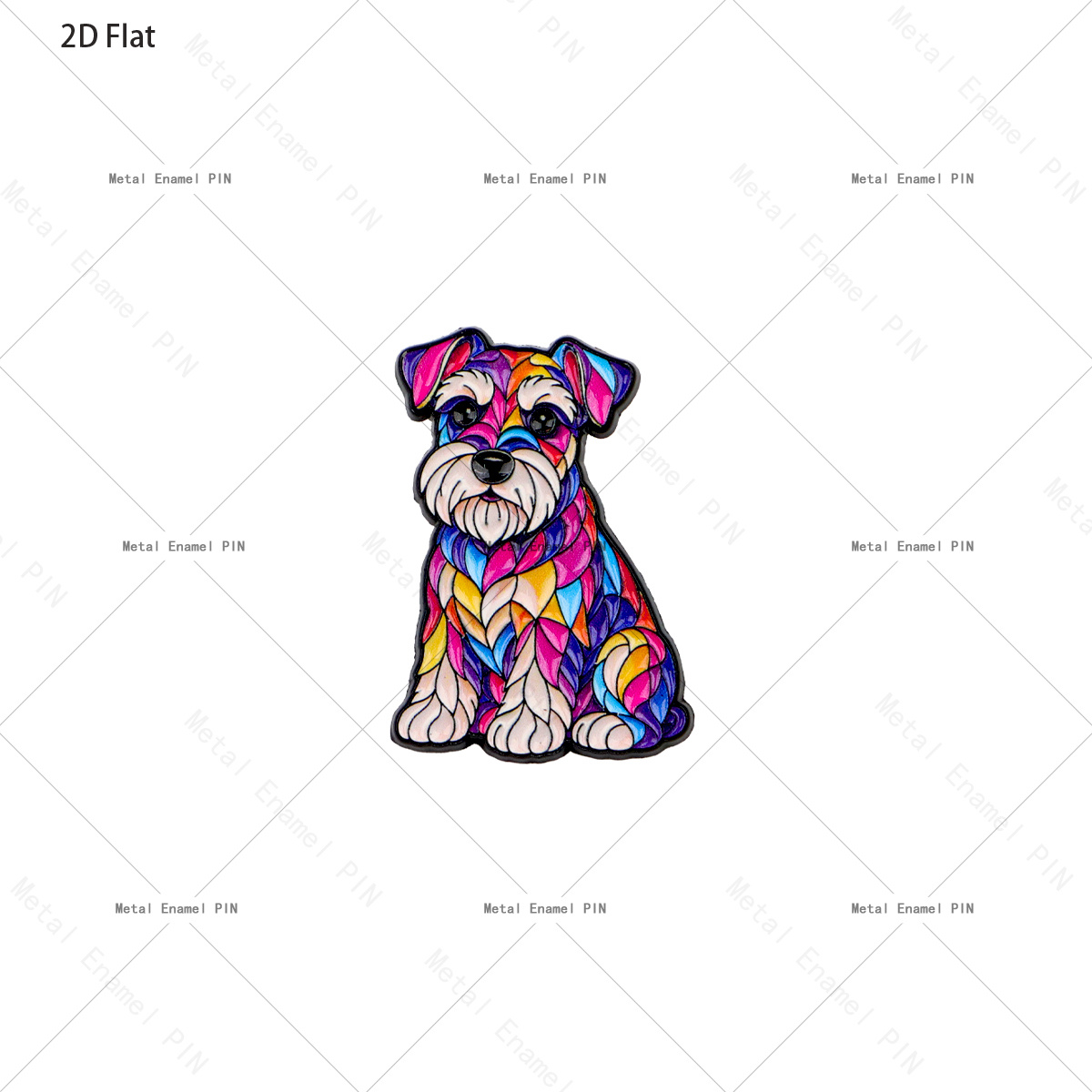 TEMU 2d Flat, 2d Flat 1pc Schnauzer Enamel Pin Colorful Mini Beard Puppy Lapel Brooch Dog Badge Backpack Clothing Decor Jewelry Gift, 2d Flat