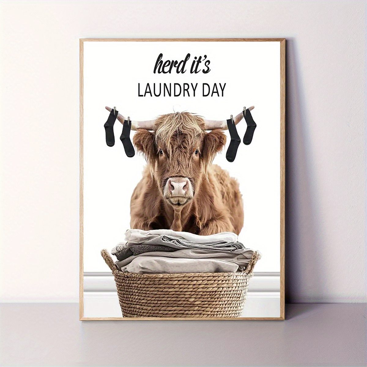 TEMU Plat 2D, 1 pièce Affiche amusante de vache Highland pour de - Panneau "C'est de " avec vache écossaise mignonne - Art mural rustique de ferme