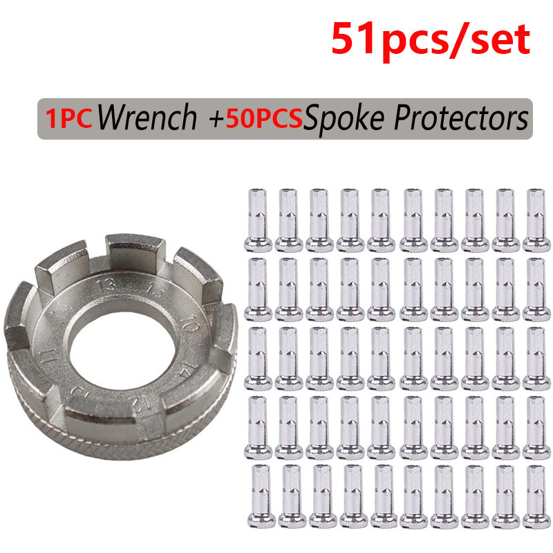 Image of 51pcs Bicycle Wheel Set, And Bicycle Wheel Spokes, Bicycle Repair Tool Set, Mountain Bike Wheel Spokes And Wrenches