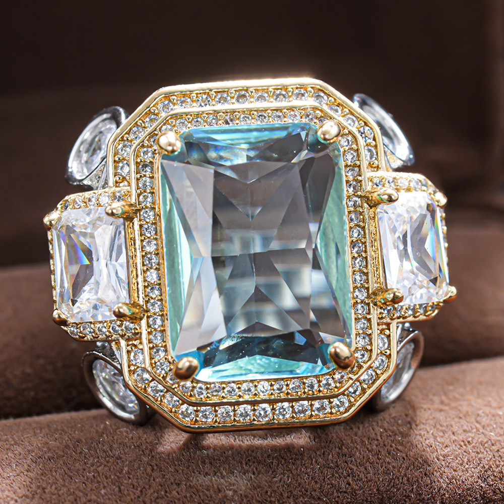 TEMU Lussuoso anello da da donna in stile con intarsiato , zirconia , anello a fascia larga e spessa, per , feste, matrimoni, abbigliamento vintage,