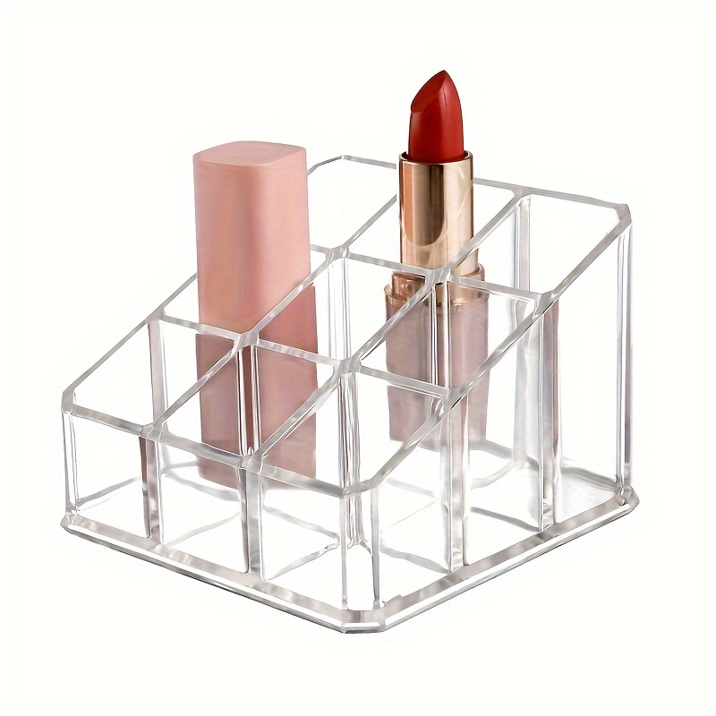 pr hledn akryl tov stojan na rt nky se 3 rovn mi pr hledn kosmetick rt nky t tce esenci ln oleje a parf my elegantn aci toaletn ho stolku na kr su pr hledn akryl tov design elegantn vzhled 1 pc 0