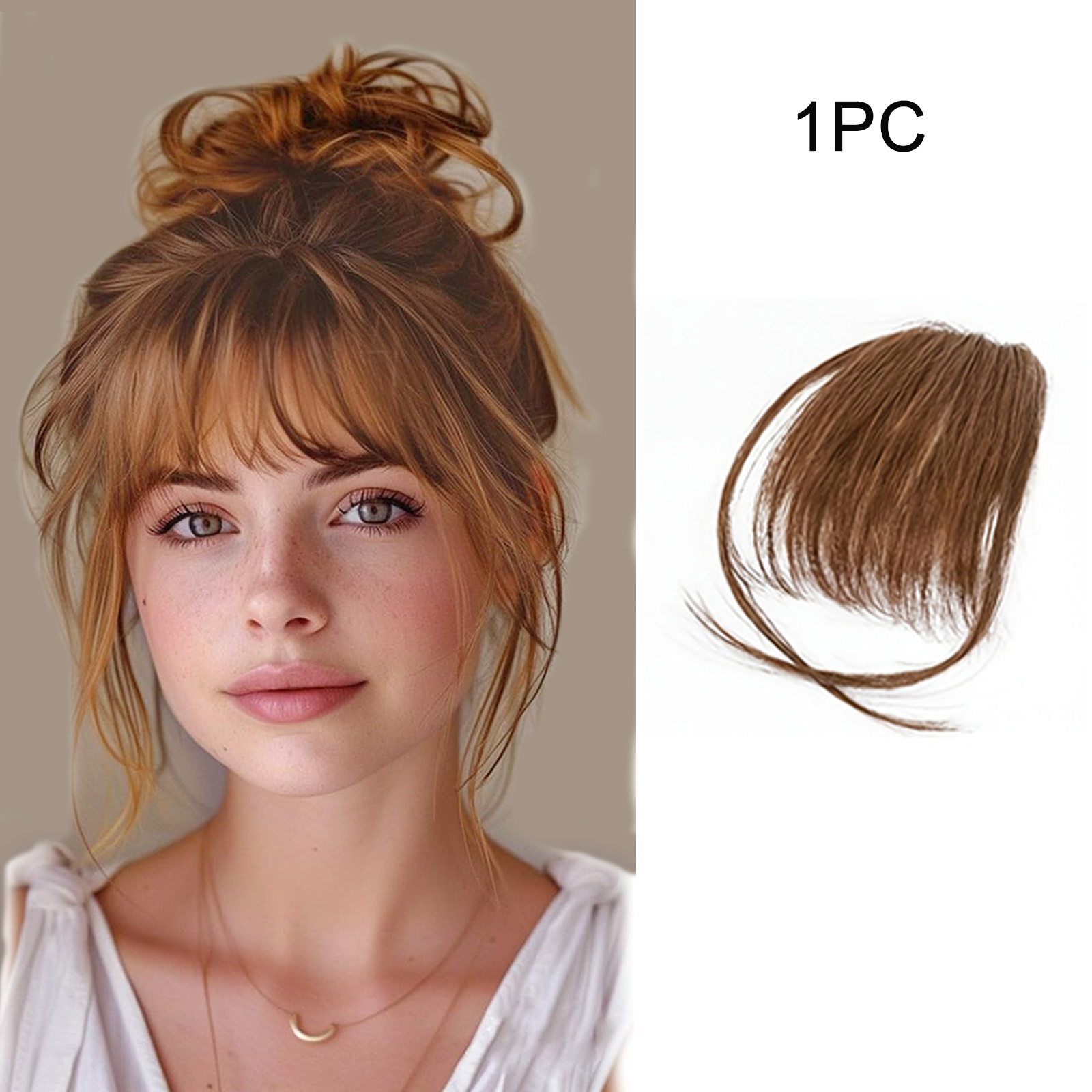 TEMU in capelli chiaro, completamente intrecciata a , a clip, con basette, , extension, posticci, facile da applicare, accessorio per capelli