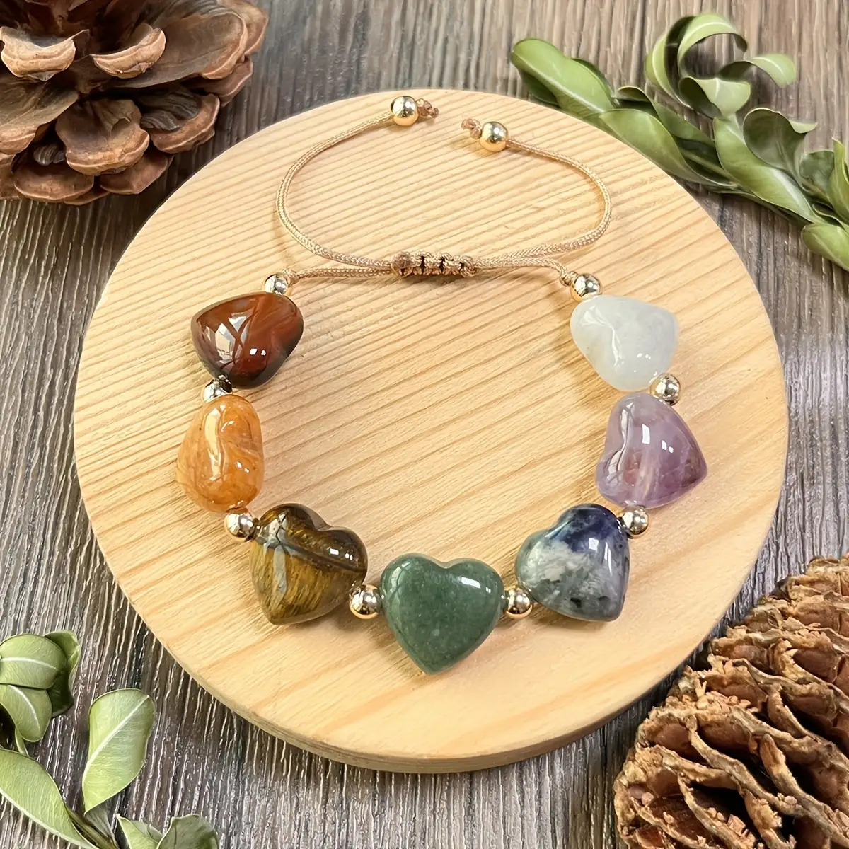 TEMU Chakra Bracelet Features Amethyst, Eye, Green Aventurine, And Elements Of Chakra, Making It Promoting . An For Valentine's Day, Weddings, And