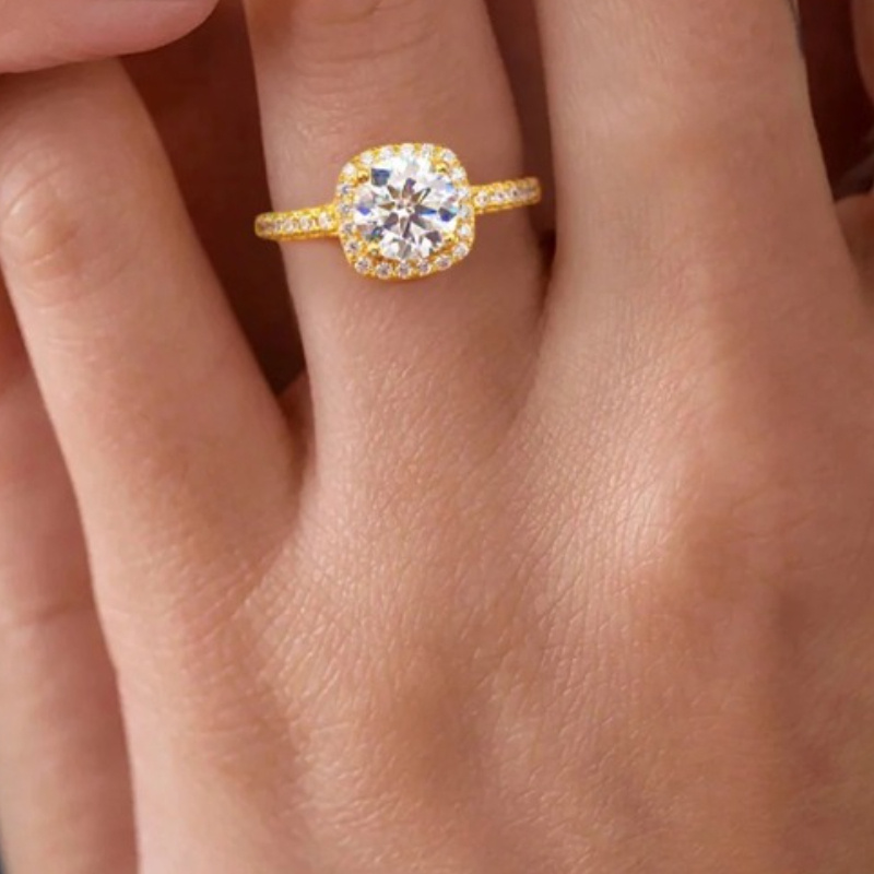 2.3g Moissanite 1 Carat Stylish 925 Silver Ring, Holiday Gift