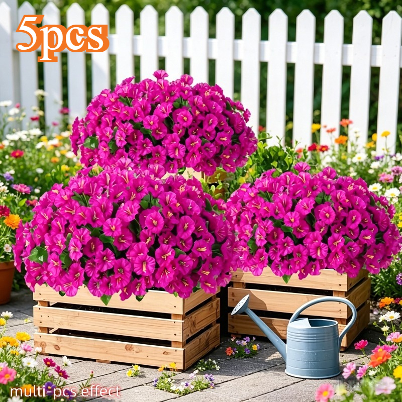5 bundles of colorful artificial flowers realistic uv resistant   flowers no watering no   suitable for indoor and outdoor decoration suitable for easter mothers day artificial plant   diy bouquet material