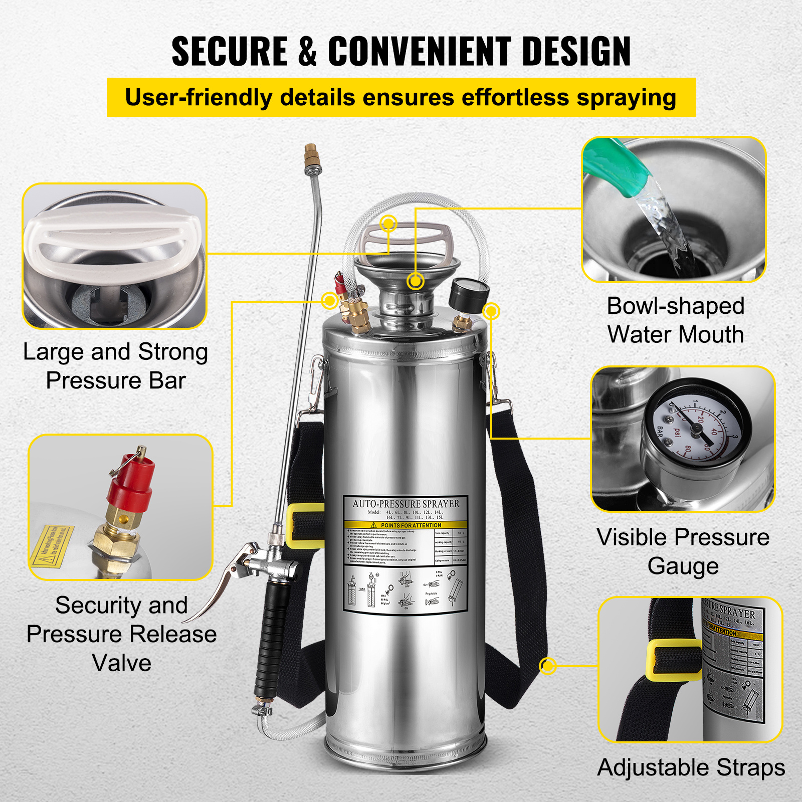 Happybuy Stainless Steel Sprayer