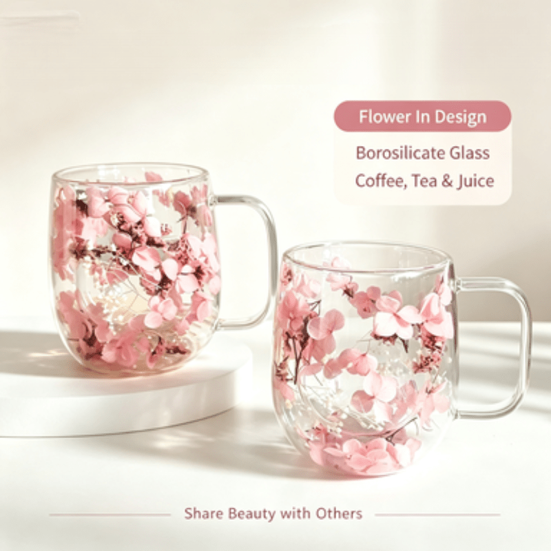 TEMU 2 stuks Roze Glitter Zand Frisse Stijl Dubbelwandige Glazen Mokken, Creatief Nieuw Souvenircadeau, Borosilicaatglas, Hittebestendig,